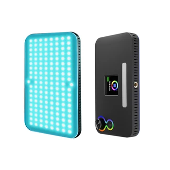 1,44-дюймовый ЖК-светодиодный студийный светильник RGB Mini Photography Lamp с регулируемой яркостью и аккумулятором емкостью 3000 мАч, USB-порт для зарядки видеоблога в прямом эфире