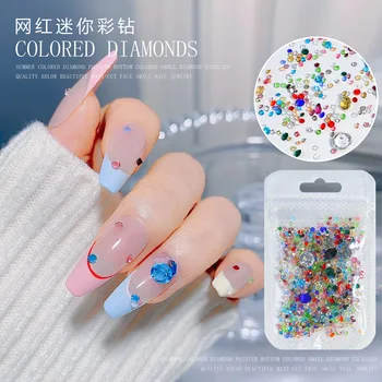 1 пакетик шармов для дизайна ногтей из алмазной смолы, разноцветные бриллианты с острым дном, стразы, украшения для ногтей, аксессуары для маникюра