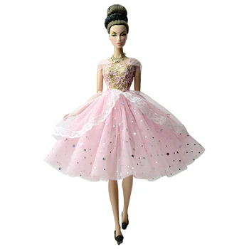1 шт. Модное Розовое платье для куклы Барби, наряды, аксессуары для кукол, юбка для вечеринки, одежда ручной работы для кукол Барби