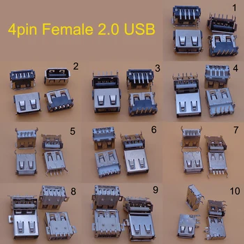 10-100 шт./Лот Micro USB 2.0 4Pin A Тип Гнездовой Разъем 4-Контактный Порт Зарядки Разъем Для Передачи Данных Док-станция Разъем Питания