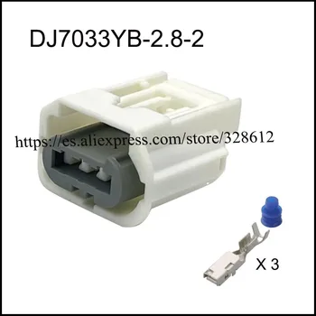 100set DJ7033YB-2.8-21 автомобильный провод женский кабель Водонепроницаемая оболочка 3-контактный разъем автомобильная розетка включает клеммное уплотнение