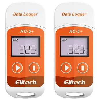 2х Elitech ет RС-5+ PDF файл данных температуры USB многоразовые рекордер регистратор 32000 точек, холодильного оборудования, холодильных транспорта