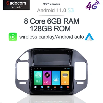360 Камера Carplay 6G + 128G Android 10,0 Автомобильный DVD-плеер GPS WIFI Bluetooth RDS Радио Для Mitsubishi Pajero V73 V68 2008-2010 2011