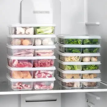 4 Сетки, Ящики для хранения продуктов, Холодильник, Мясо, Овощи, Упакованные коробки, Пластиковые коробки для хранения свежих продуктов, Принадлежности для хранения