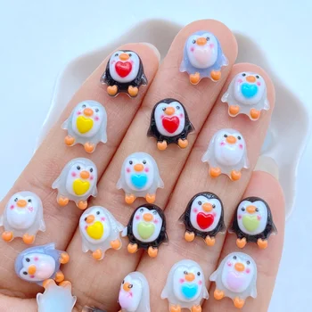 50 шт. 3D-талисманов Kawaii Cartoon Mix Love Penguin украшения для ногтей, маникюр, аксессуары для украшения ногтей.