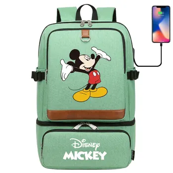 Disney Микки и Минни для девочек, мальчиков, детей, подростков, школьные сумки с изолированным отделением, USB, Водонепроницаемый рюкзак-холодильник, сумка для пикника, ланча