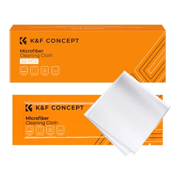 K & F Concept 20 шт. Салфеток из микрофибры в индивидуальной вакуумной упаковке для объективов фотоаппаратов, сотовых телефонов, ЖК-экранов, салфеток для стекла