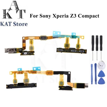 KAT для Sony Xperia Z3 Compact M55W Z3mini D5833 D5803 Кнопка регулировки громкости питания Гибкий кабель Замена запасных частей для смартфона