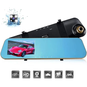 MEKEDE Full HD 1080P Видеорегистратор Для Автомобиля Рекордер Камера Заднего Вида Зеркало С водонепроницаемым HD Видом сзади