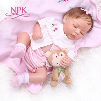 NPK 48CM bebe реалистичный возрожденный мягкий слайсон для всего тела, реалистичная ручная роспись спящего ребенка, Анатомически Правильная