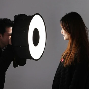 PULUZ Ring Softbox Speedlight 45 см Круглая вспышка для съемки софтбокса Складной мягкий рассеиватель света вспышки для камер