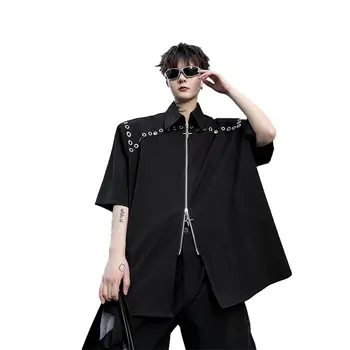 VERSMA Корейские рубашки Seventeen Kpop на молнии с двойным слайдером, мужская Хип-хоп Уличная одежда, Свободная Рок-панк-готическая рубашка, Женская прямая поставка