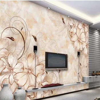 wellyu Заказал большие фрески с европейским мелким рисунком для гостиной, Мраморные обои для телевизора, обои для рабочего стола parede para quarto