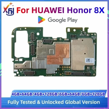 XIFEHHE Оригинальная материнская плата для HUAWEI Honor 8X Logic Board Разблокированная материнская плата с глобальной системой Android, полностью оснащенной чипами