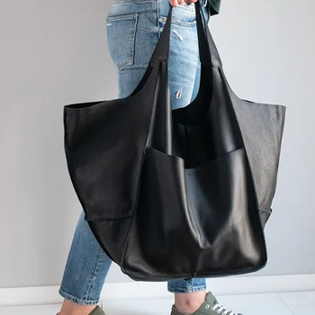 Большая пляжная сумка ручной работы Rretro, большая вместительная сумка на молнии через плечо, однотонные многофункциональные сумки для дам