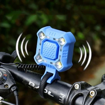 Велосипедный звуковой сигнал, фара, водонепроницаемый MTB-звонок с 4 лампами, USB-зарядка, передний фонарь, электрический звуковой сигнал мощностью 140 ДБ, фонарь для ночной езды на велосипеде