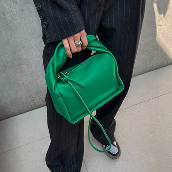 Винтажная зеленая сумка через плечо для женщин, повседневные сумки из искусственной кожи, Женская Дизайнерская сумка-мессенджер
