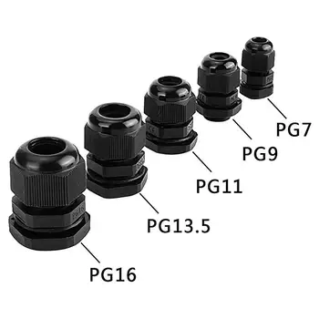 Водонепроницаемый Кабельный ввод 10шт Кабельный Ввод IP68 PG7 для 3-6,5 мм PG9 PG11 PG13.5 PG16 PG19/21/ Белый Черный Нейлоновый Пластиковый Разъем