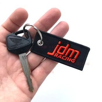 Вышитая бирка Держатель кольца для ключей для JDM Racing Брелок для ключей Бирки Брелок для автомобиля мотоцикла брелок для ключей брелки для ключей от машины брелок для ключей для дрифта