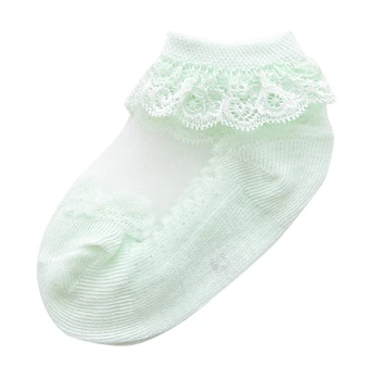 Детские весенние носки D7WF, нескользящие хлопчатобумажные носки, кружевные носки для маленькой девочки, летние носки