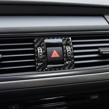 Для Audi A6 C7 12-18 A7 Автомобильная Сигнальная Лампа Рамка Крышка Декор Центральной Консоли Панель Дисплея Наклейка Из Углеродного Волокна Автоаксессуары