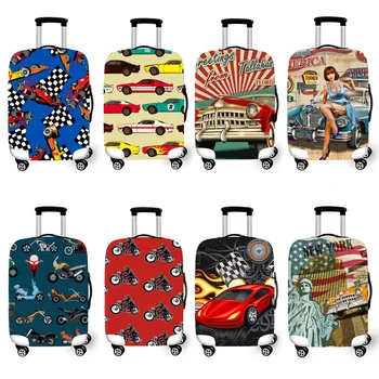 Защитный чехол для багажа, защитный чехол для чемодана, чехлы для тележек, аксессуары для 3DTravel, рисунок гоночного автомобиля.