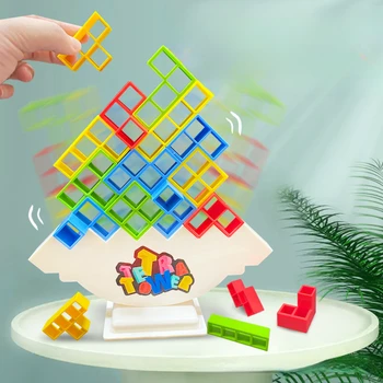 Игра в башню, укладка блоков, строительные блоки, баланс, доска-головоломка, сборка кирпичей, развивающие игрушки для детей в подарок