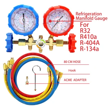 Измерительный Коллектор для Хладагента R-134a и Воздуха R-404A Комплект Холодильных Инструментов R410a с Крюком Для Кондиционирования Воздуха R32