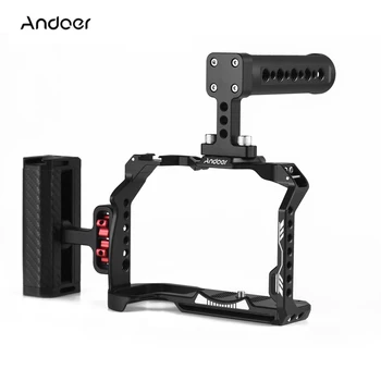 Клетка для камеры Andoer + Верхняя Ручка + Комплект Боковых Захватов Видеокамера с Креплением для холодного Башмака с резьбой 1/4 Дюйма для камеры Canon R7