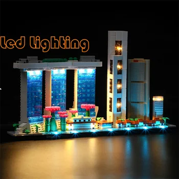 Комплект светодиодного освещения для 21057 сингапурских строительных блоков Arichtecture Art and Crafts Led (только комплект светодиодного освещения)