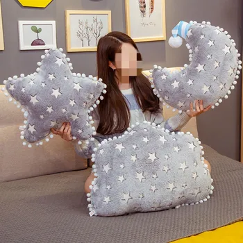 Креативная светящаяся подушка, Мягкая Плюшевая подушка со светящимися звездами, подарок для детей и девочек