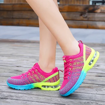Легкие спортивные кроссовки для бега, женские сетчатые дышащие повседневные кроссовки для бега трусцой, женская нескользящая спортивная обувь для ходьбы с замедленным ударом