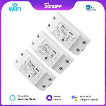Модуль переключателя Wi-Fi SONOFF Basic R2, таймер умного дома, выключатель света, универсальный переключатель DIY, работает с приложением Ewelink, Alexa, Google Home