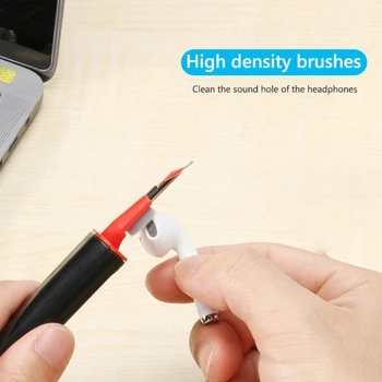 Набор для чистки 3-в-1 Многофункциональная ручка для чистки наушников, средство для удаления пыли, совместимый с Bluetooth инструмент для чистки клавиатуры наушников