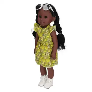 Нежная кукла-девочка Модная черная кукла в очках для детского коллекционера для домашней спальни
