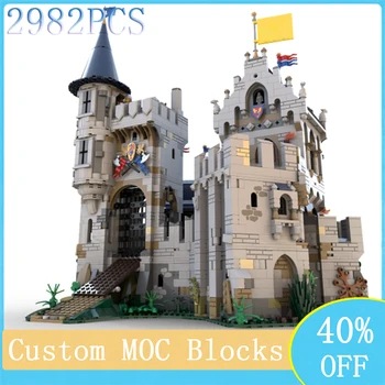 Новая изготовленная на заказ модель строительного блока Европейский средневековый замок MOC Lord Afol Castle DIY Креативные детские игрушки Подарок на день рождения к празднику