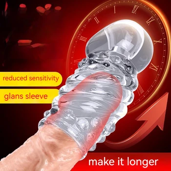 Новейшее удлинение мужской головки пениса, задержка эякуляции, Многоразовые Презервативы, Кольца для крайней плоти, секс-игрушки для мужчин и взрослых
