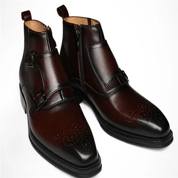 Новые мужские ботинки Bullock, мужские кожаные ботинки с высоким берцем, мужские деловые ботинки, Ботинки до середины голенища, короткие ботинки
