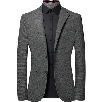 Новые мужские весенне-осенние блейзеры в деловом британском стиле высокого класса, мужской модный высококачественный костюм, куртка, пальто 4XL