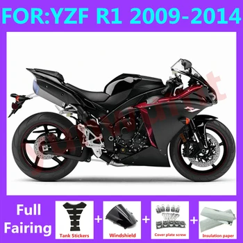 Новый ABS Мотоцикл полный Комплект обтекателей подходит Для YZF R1 2009 2010 2011 2012 2013 2014 YFZ-R1 Комплекты Кузовных обтекателей черный красный