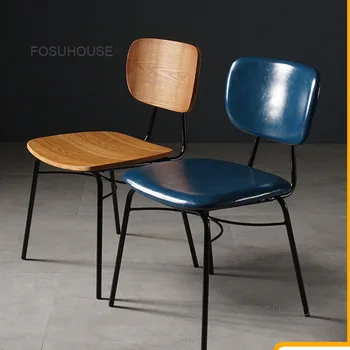 Обеденные стулья скандинавского дизайна, Одноместный стул в индустриальном стиле, Металлический Лофт, Легкий Роскошный обеденный стул с американской спинкой, Железное кресло