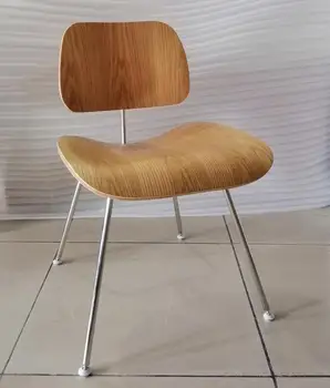 Обеденный стул из сезонного стекла с ножками из нержавеющей стали Мебель для домашней столовой в середине реплики скандинавского деревянного стула