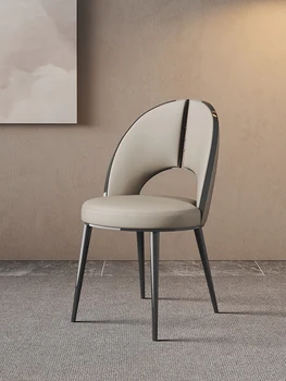 Обеденный стул Легкий Роскошный домашний Современный минималистичный стул для гостиной с сетчатой спинкой, красный художественный стол, Итальянский балкон, высококачественный стул