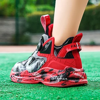 Обувь для баскетбола для мальчиков GTHMB, детские кроссовки, нескользящая износостойкая детская обувь, спортивная обувь для девочек из микрофибры