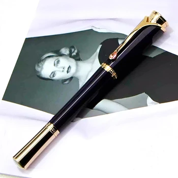 Ограниченная серия MB Черная ручка-роллер Princess Monaco с ромбовидным колпачком Роскошные шариковые ручки для гладкого письма, предназначенные для женщин