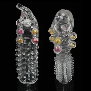 Прозрачные многоразовые презервативы Фаллоимитатор с рукавом для пениса, удлинитель для увеличения пениса, безопасная контрацепция, секс-игрушка для мужчин