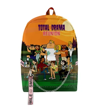 Рюкзак на молнии с мультяшным рисунком Total Drama 2023, Школьный рюкзак в повседневном стиле Харадзюку, Уникальная дорожная сумка