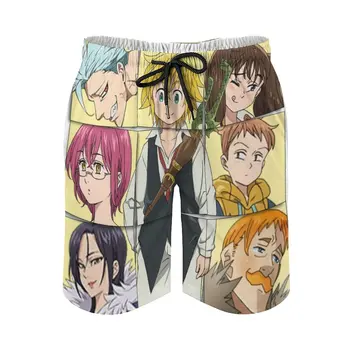 Семь смертных грехов-Nanatsu No Taizai, новые мужские шорты для плавания, быстросохнущие пляжные шорты для плавания, модные волейбольные шорты