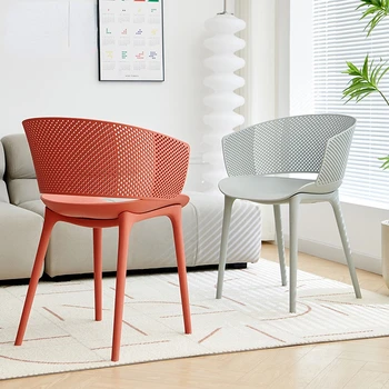 Скандинавский обеденный стул Модный дизайнерский стиль Современный простой шезлонг Креативное кресло для встреч в ресторане со спинкой