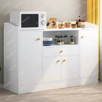 Современные деревянные кухонные шкафы Домашняя кухонная мебель многослойный буфет простой кухонный стеллаж Настенный шкаф для хранения в гостиной